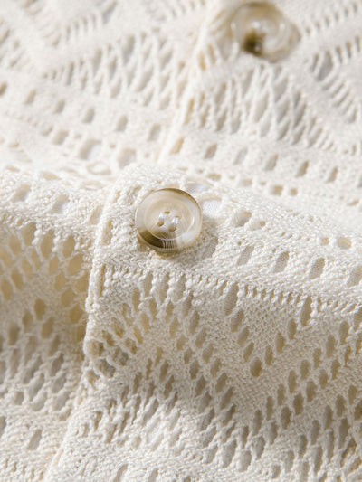 Erik® | Short Sleeve Geometry Textured Cuban Shirt