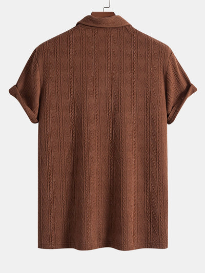 Logan | Knitted Rhombus Geometric Jacquard Polo