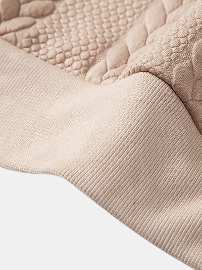 Bruce | Relax Fit Wheat Jacquard Hoodie