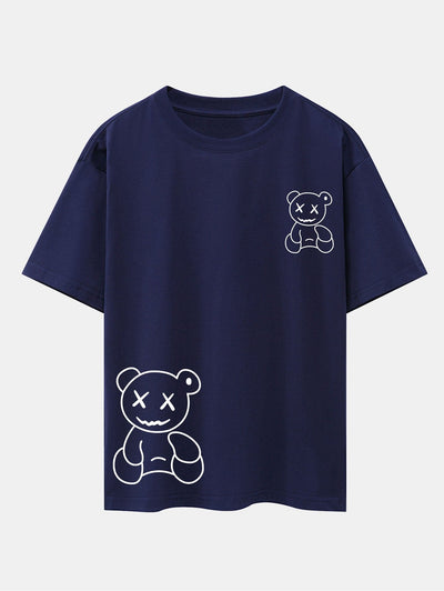 Adolfo® | Bear line Print Drop Shoulder Oversize T-Shirt