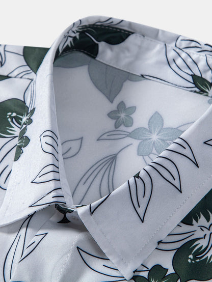 Adelard® | Floral Print Button Up Shirt & Swim Short
