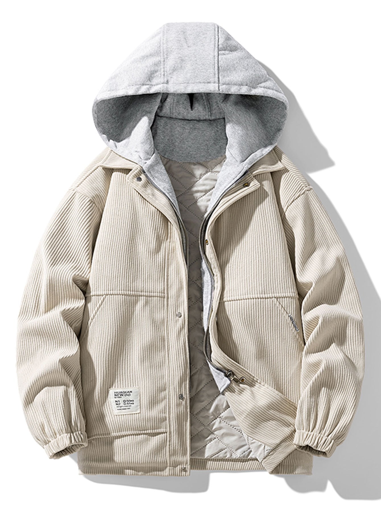 Jes��s | Quilted Lined Corduroy Hooded Coat