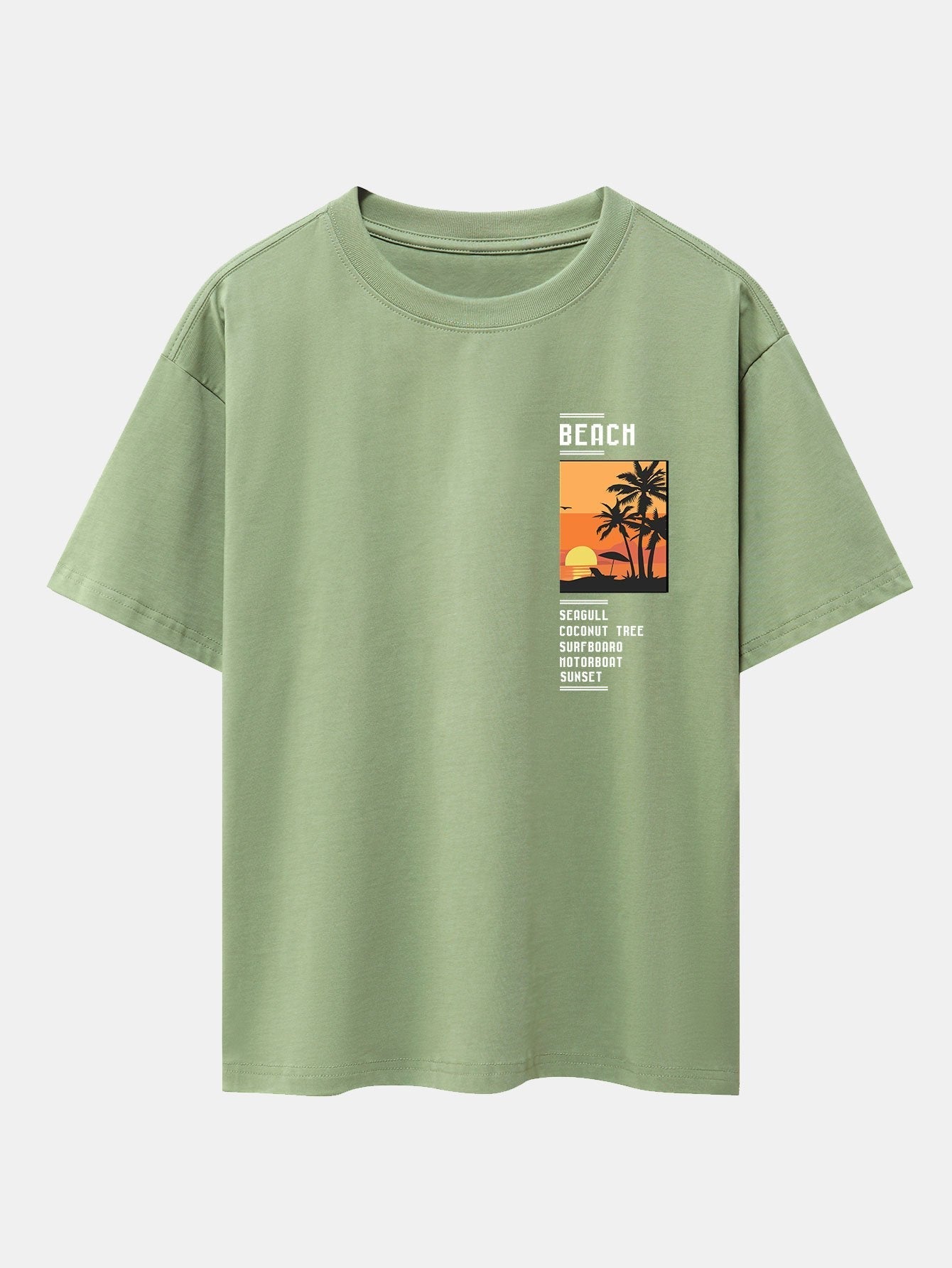 Aldo® | Beach Scenery Slogan Print Drop Shoulder Oversize T-Shirt