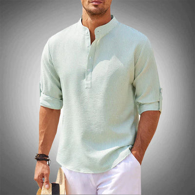 Mariano® | Long Sleeve Linen Polo