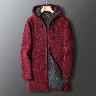 Erasmus® | Classic Men'S Coat With Hood Made Of Fleece