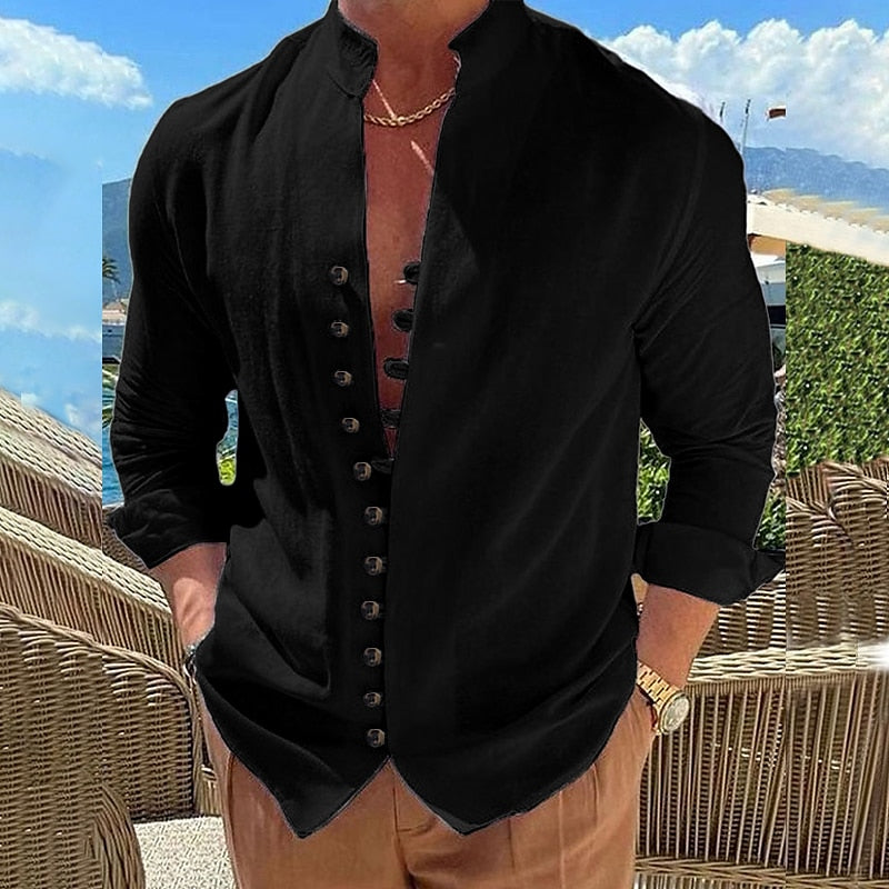 Jediah® | Stylish Cotton Shirt With Elegant Button Placket