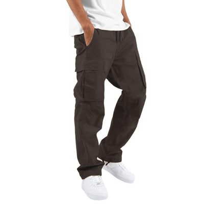 Men's Casal Drawstringlti-pocket Cotn Blend Cargo Pants