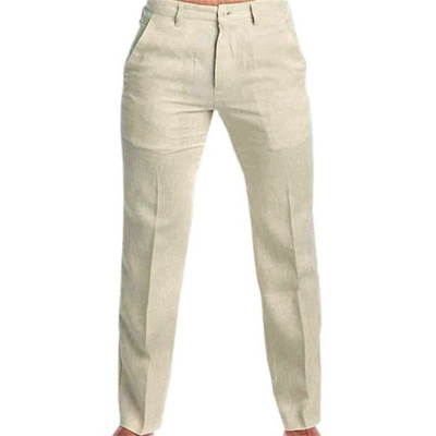 Men's Casal Solid Color Linen Blend Loose Casal Pants