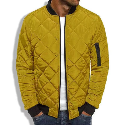 Men's Padded Stand Collar Solid Color Thermal Padded Jacket
