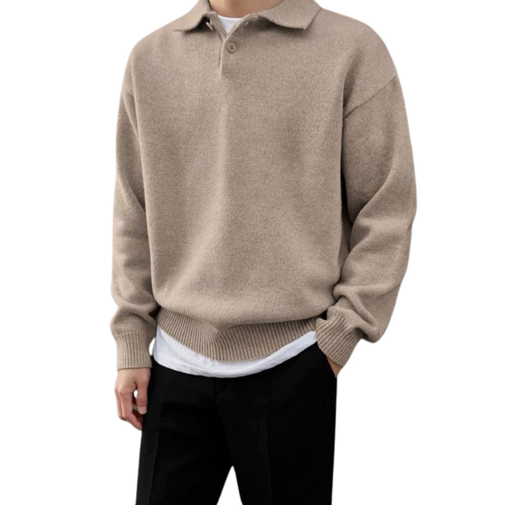 Kairo® | Long Sleeve Wool Polo Shirt For Men