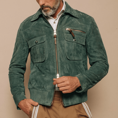 Lael | Retro suede jacket with lapels and breast pocket