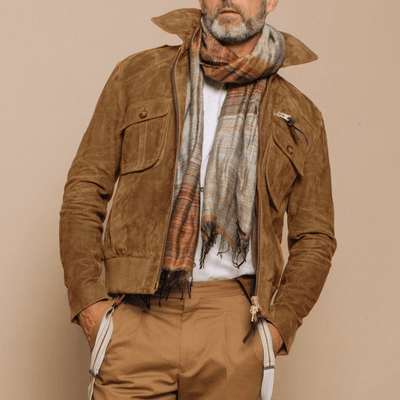 Lael | Retro suede jacket with lapels and breast pocket