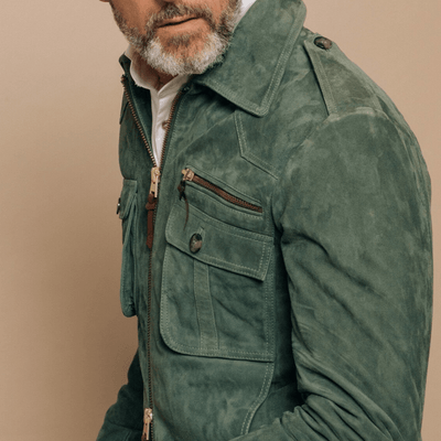 Lael | Retro suede jacket with lapels and breast pocket