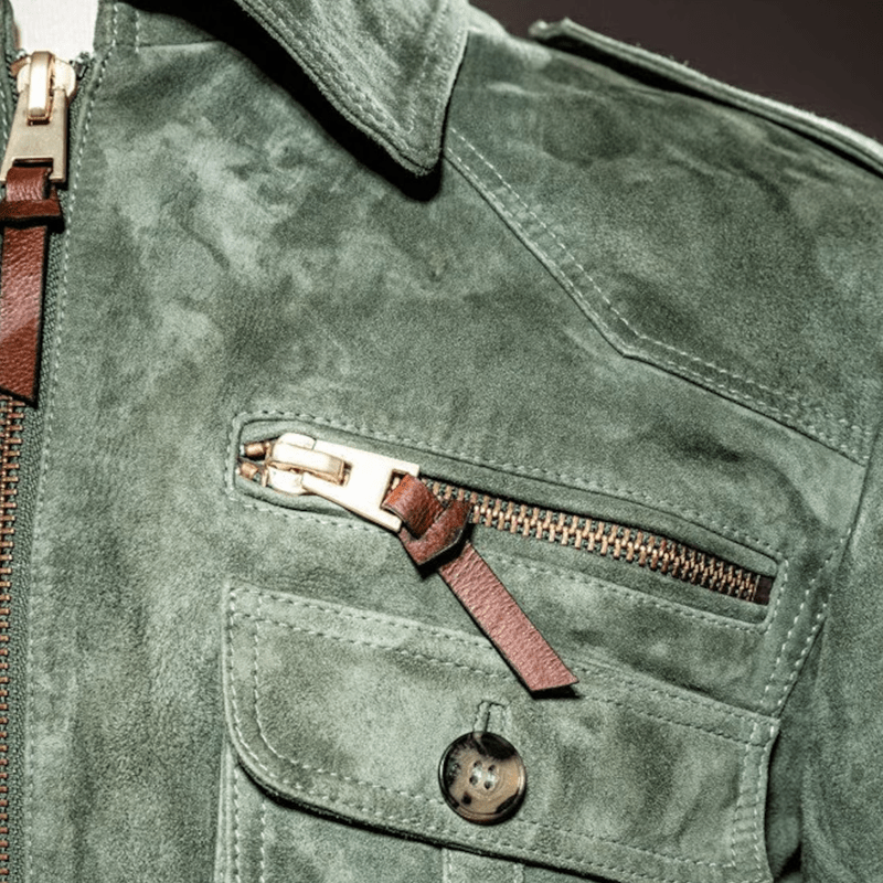 Lael | Retro suede jacket with lapels and breast pocket