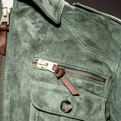 Lael | Retro suede jacket with lapels and breast pocket