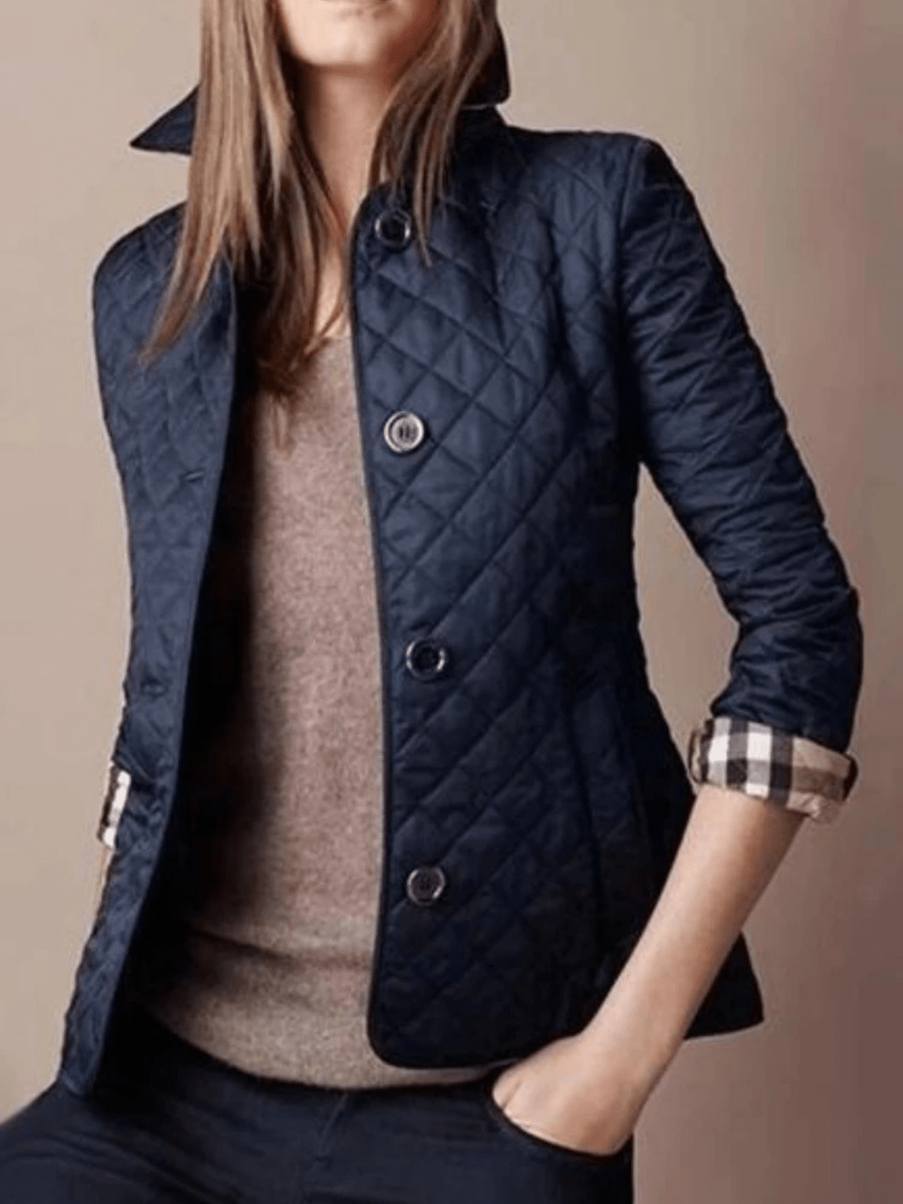 Manel | Quilted jacket with turned-up collar