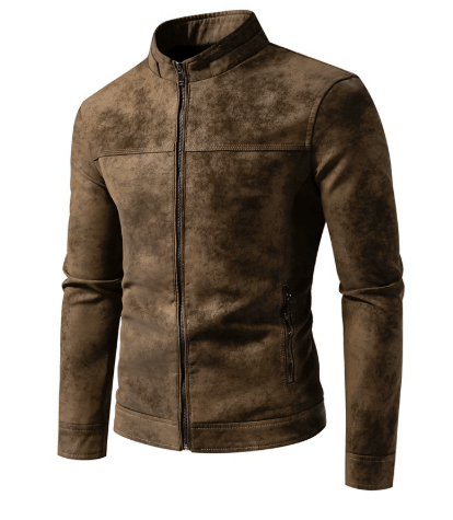 Irbán | Classic leather jacket with zipper