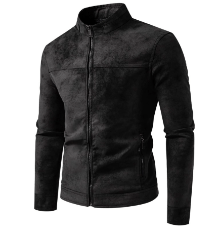 Irbán | Classic leather jacket with zipper