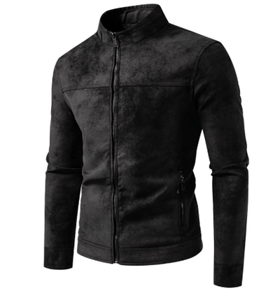 Irbán | Classic leather jacket with zipper