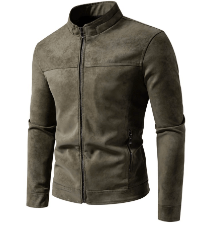 Irbán | Classic leather jacket with zipper