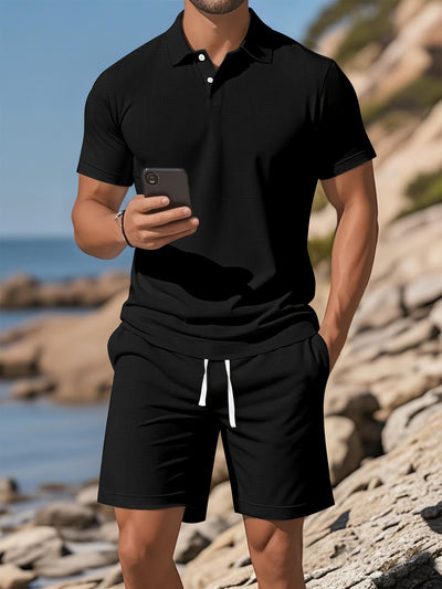 Bartolome | Summer Knit Polo Set for Men – Sleek & Stretchy