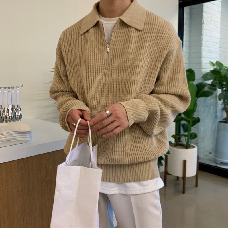 Alfie® | Premium luxury men's sweater with V-neck and zip