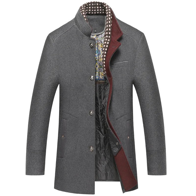 Drago | Refined buttoned coat with stylish interior details for men