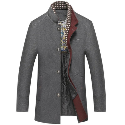 Drago | Refined buttoned coat with stylish interior details for men