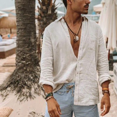 Kaden® | Men'S Casual Linen Beach Shirt For Warm Days