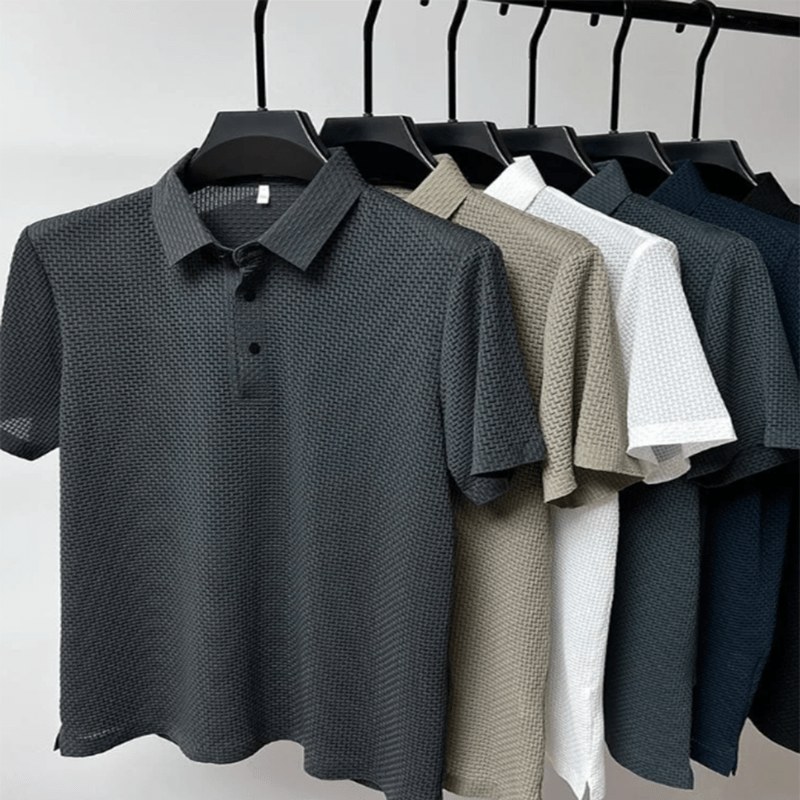 Tiburcio | Men's Waffle Knit Polo Shirt