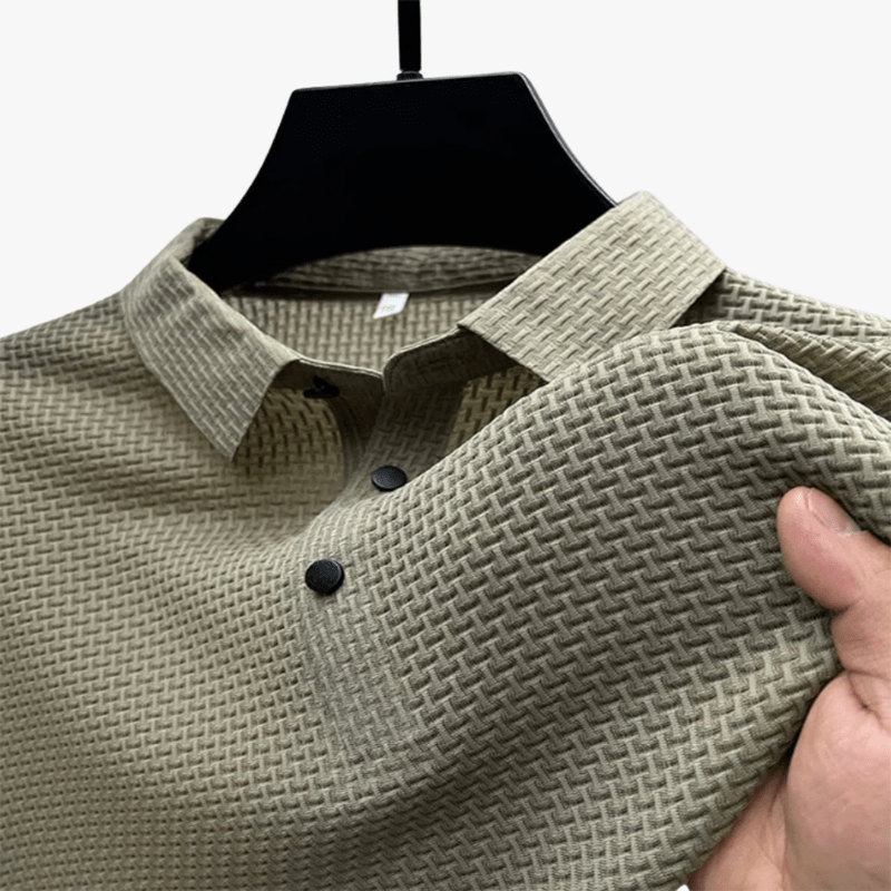 Tiburcio | Men's Waffle Knit Polo Shirt