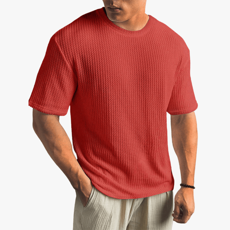 Máximo | Lightweight Waffle Knit T-Shirt for Men – Breathable Summer Style