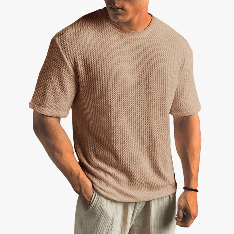 Máximo | Lightweight Waffle Knit T-Shirt for Men – Breathable Summer Style