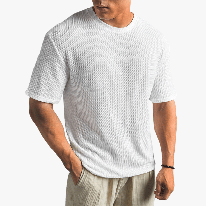Máximo | Lightweight Waffle Knit T-Shirt for Men – Breathable Summer Style