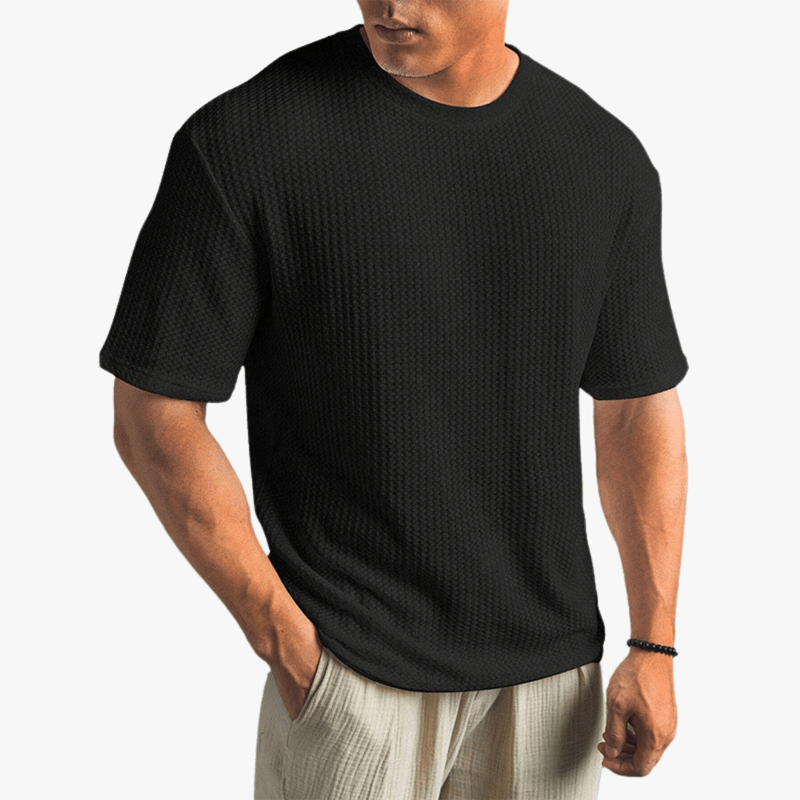 Máximo | Lightweight Waffle Knit T-Shirt for Men – Breathable Summer Style