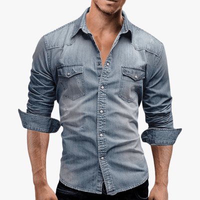Samuel | Men's Slim Fit Denim Shirt – Casual Edge