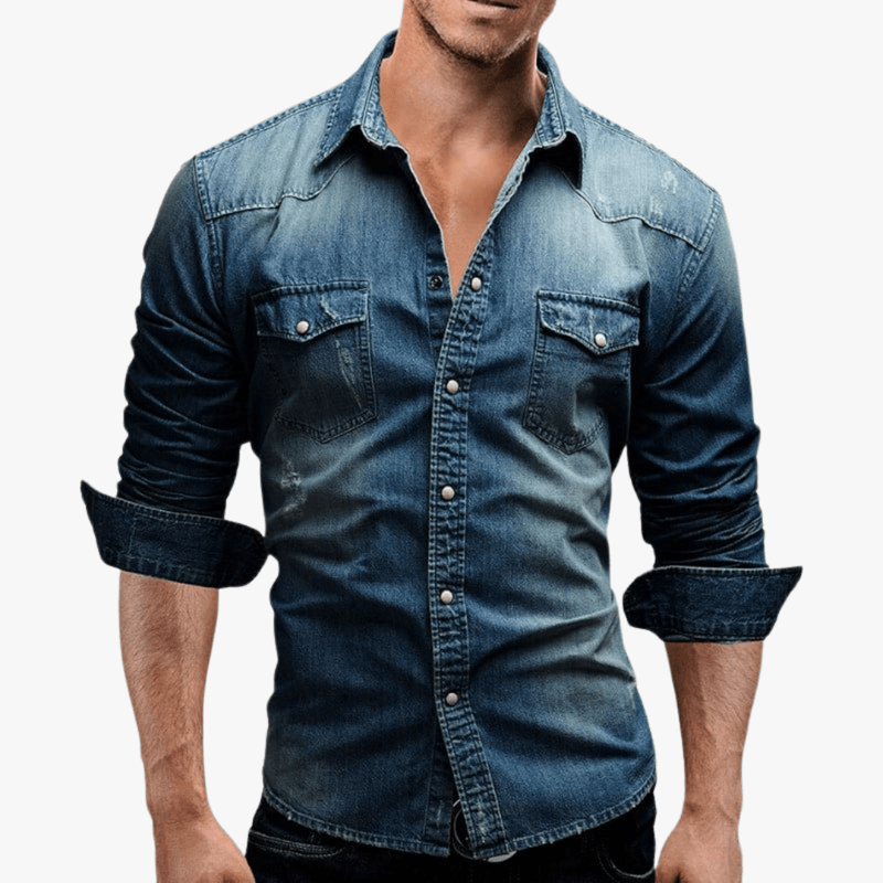 Samuel | Men's Slim Fit Denim Shirt – Casual Edge