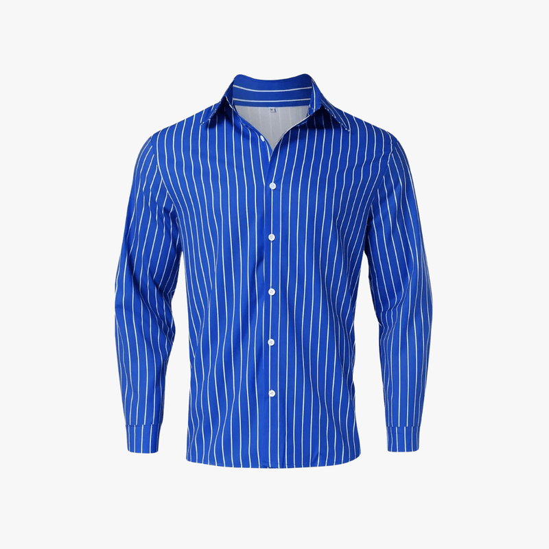 Jairus | Men Slim Fit Blue Striped Shirt