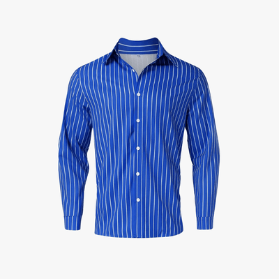 Jairus | Men Slim Fit Blue Striped Shirt