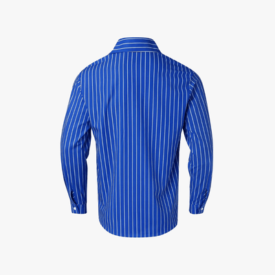 Jairus | Men Slim Fit Blue Striped Shirt