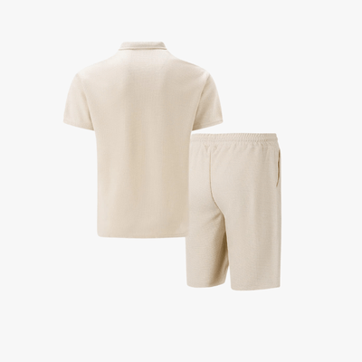 Erick | Men Soft Waffle Knit Summer Co-ord – Lightweight Matching Polo Shirt & Shorts