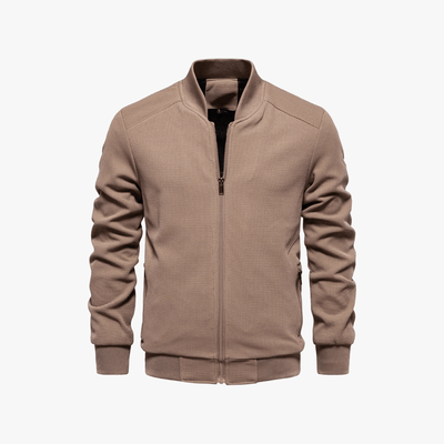Eusebius | Men Waffle Bomber Jacket – Lightweight & Breathable - Textured Knit