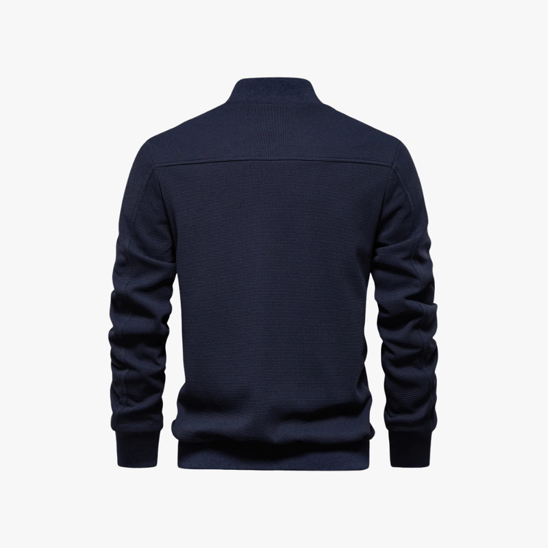 Eusebius | Men Waffle Bomber Jacket – Lightweight & Breathable - Textured Knit