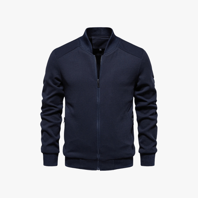 Eusebius | Men Waffle Bomber Jacket – Lightweight & Breathable - Textured Knit