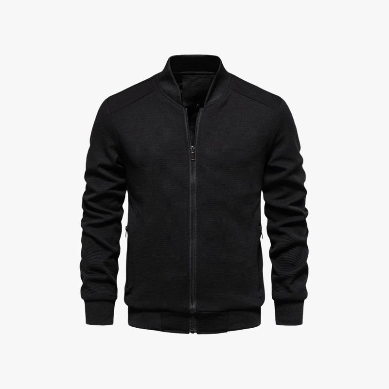 Eusebius | Men Waffle Bomber Jacket – Lightweight & Breathable - Textured Knit