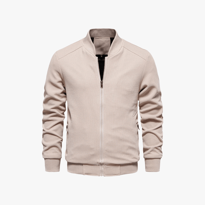 Eusebius | Men Waffle Bomber Jacket – Lightweight & Breathable - Textured Knit