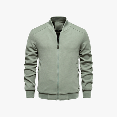 Eusebius | Men Waffle Bomber Jacket – Lightweight & Breathable - Textured Knit