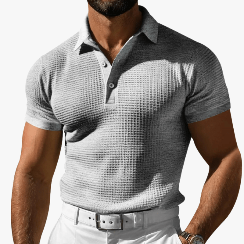 Evaristo | Men Waffle Knit Polo – Breathable 4-Season Comfort - Soft & Lightweight