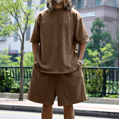 Flavius | Men's 100% Cotton Co-Ord Set – Oversized T-Shirt & Shorts Lounge Set