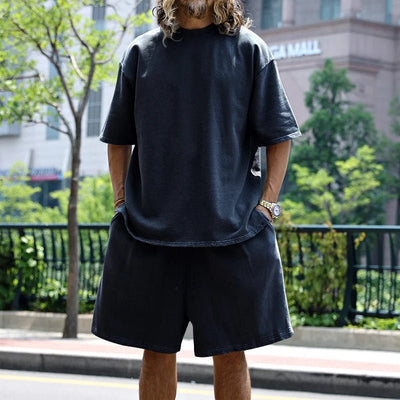 Flavius | Men's 100% Cotton Co-Ord Set – Oversized T-Shirt & Shorts Lounge Set